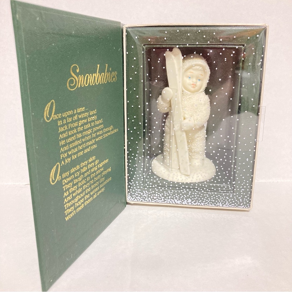 Snowbabies “Winter Tales “Let’s Go Skiing”. Retired. New, never Displayed.